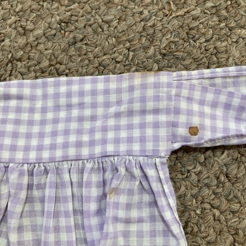 Vintage Half Apron Purple Lavender Gingham Chicken Scratch Diamonds Unfinished